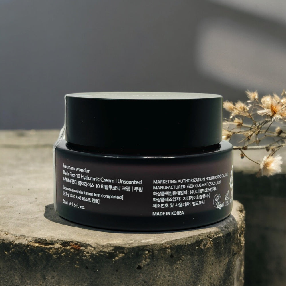 Black Rice 10 Hyaluronic Cream Unscented (For Sensitive Skin) - Glamour Glow