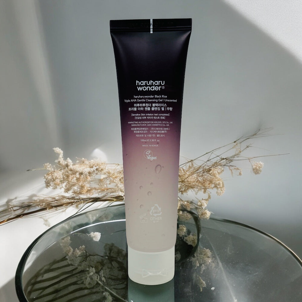 Black Rice Triple AHA Gentle Cleansing Gel Unscented - Glamour Glow