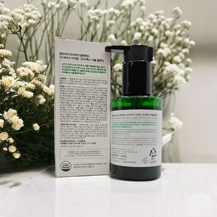Bye Bye 30 Days Blackhead Miracle Green Tea Tox Bubble Cleanser - Glamour Glow
